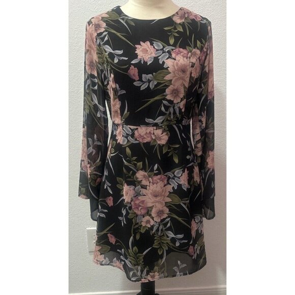Twelfth Street by Black Floral Women’s Print Knee Dress‎ Size - Picture 1 of 11